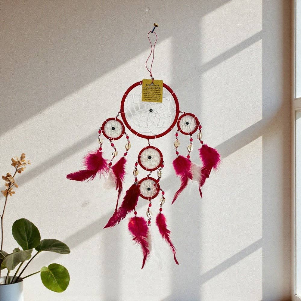Earths Elements Wholesale - Wholesale Retailer Sample - Home Decor - Dreamcatcher - Red Feather0