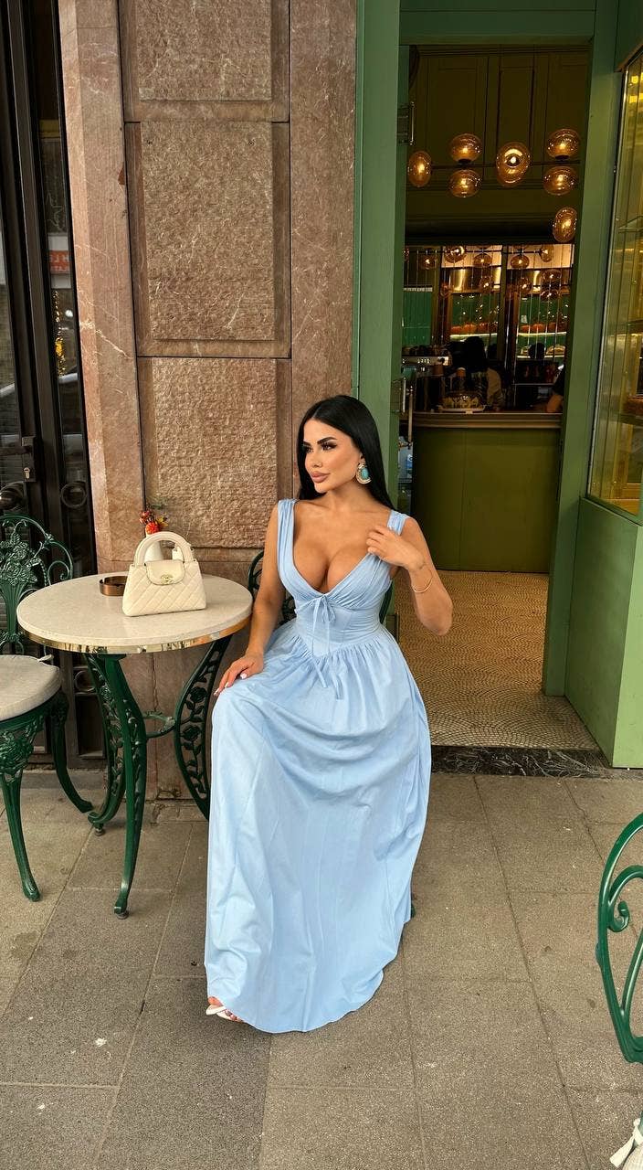 Standpoint Top – Vestido - Mulher por atacado – Vestido Riviera Maxi – Corpete – Laço Frontal – 120120