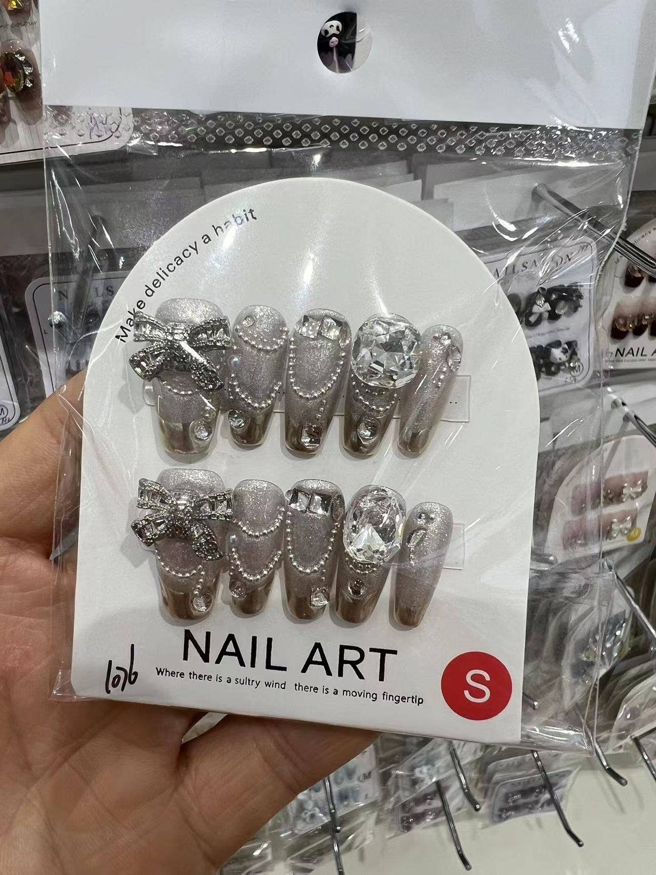 Kids Charm Online - Wholesale Press-On/Fake Nails - HAND MADE WOMEN ACRYLIC NAILS WITH STONES.1