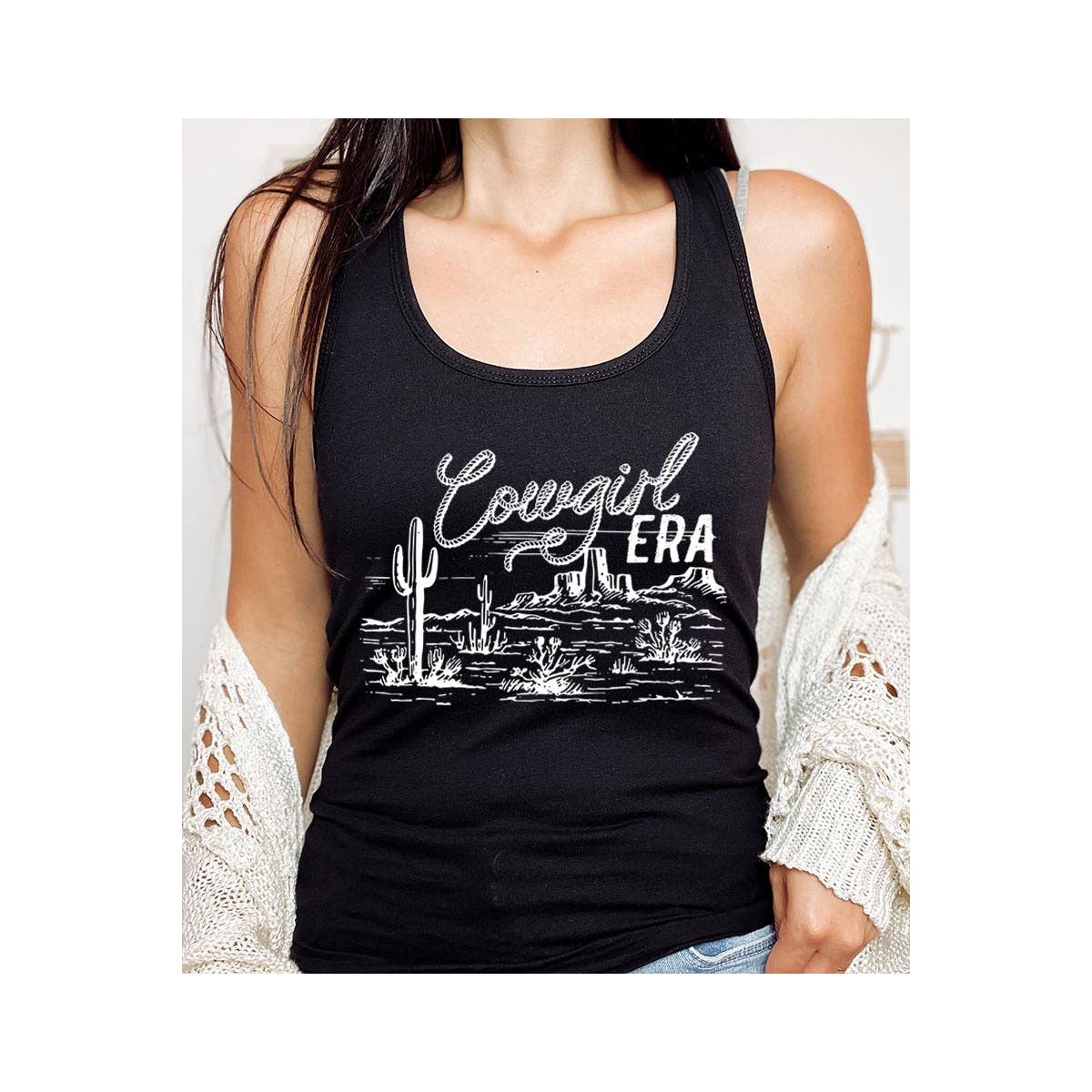 COLORBEAR – wholesale Tank top – Women′s – Cowgirl Era Graphic Racerback Tank Top7