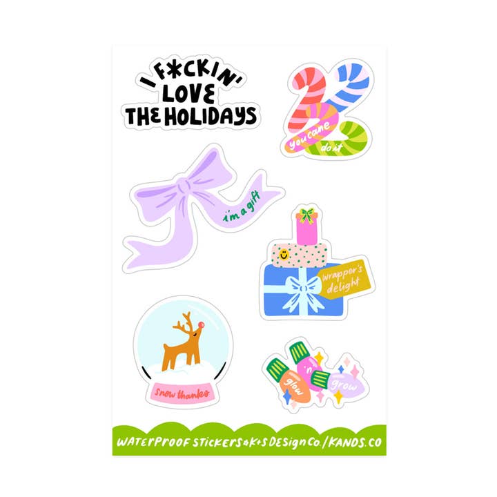 Feuille d'autocollants Holiday Lover pour la vente par KANDS.CO