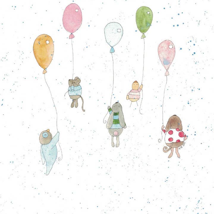 ”Ett annat ord för glad är ballong” gratulationskort för wholesale av Elle Bee Art Studio