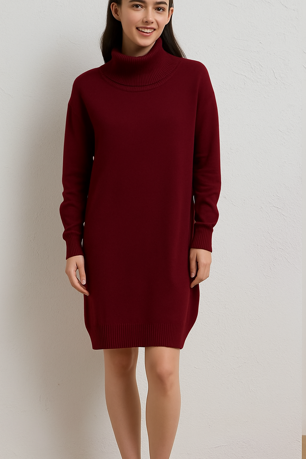 Lucy Sparks – wholesale Dress – Women's – PLUS SIZE SOFT KNIT ROLL NECK DRESS7