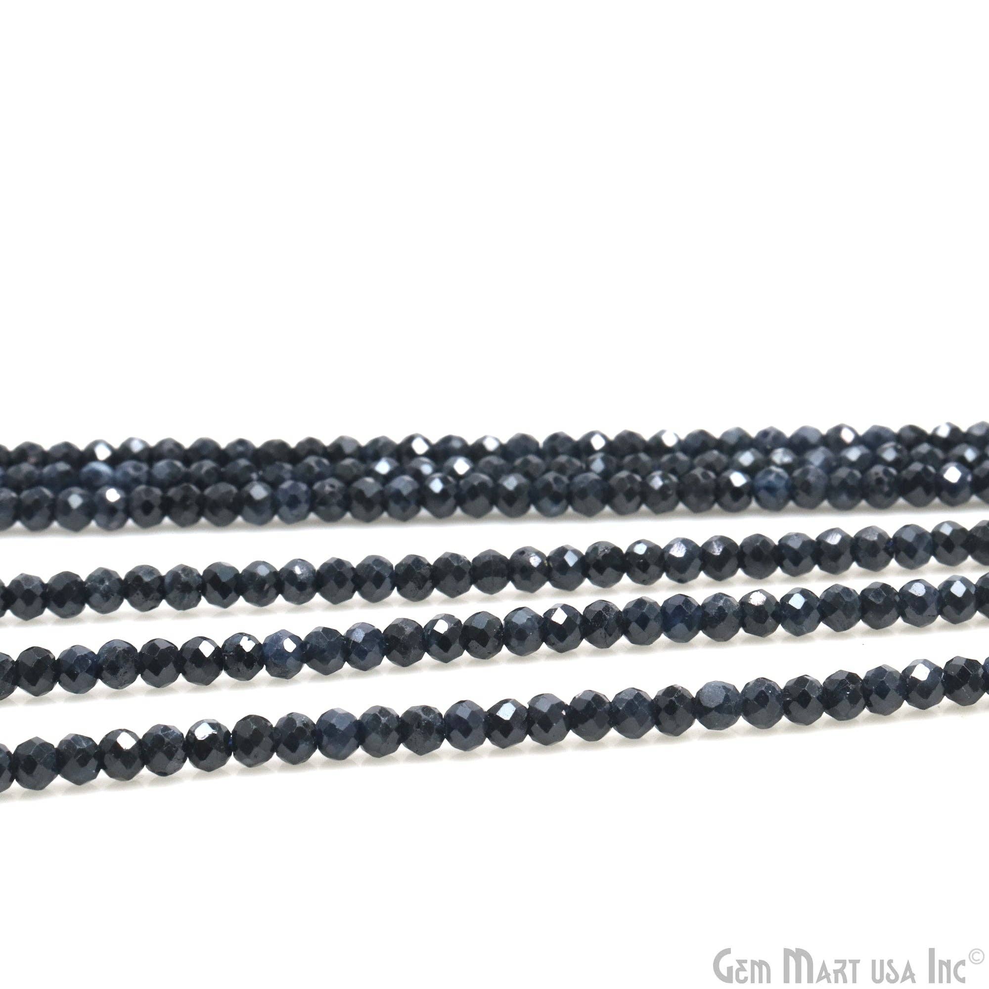 GemMartUSA - Wholesale Beads - Sapphire Rondelle Beads, 12.5 Inch Gemstone Strand, 3-4mm2