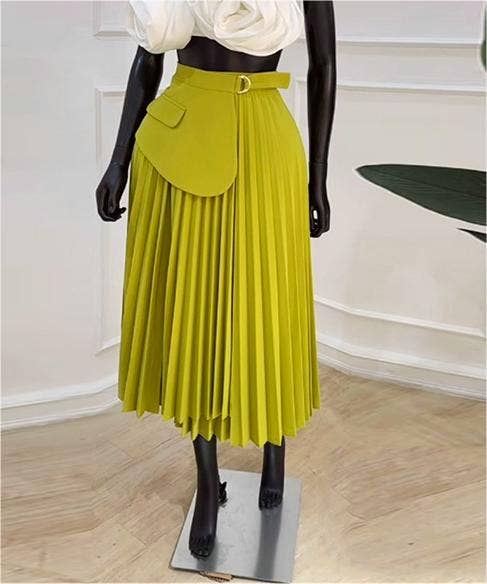 Rosa Clothing - Wholesale Skirt - Women's - Stylish pleated midi A-line skirt1