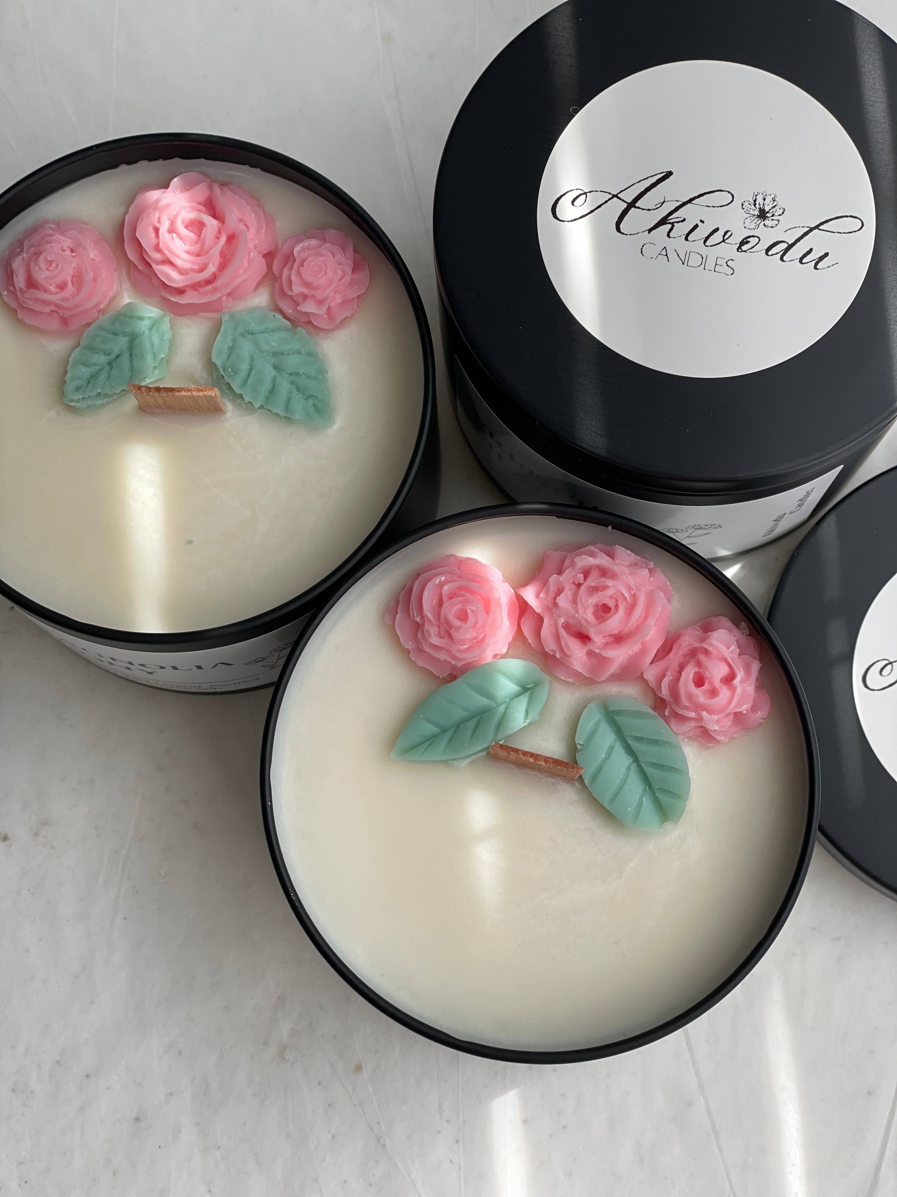 Akivodu Candles - Wholesale Travel Candles - Spring Flower Candle 8 oz - Multiple Scents3