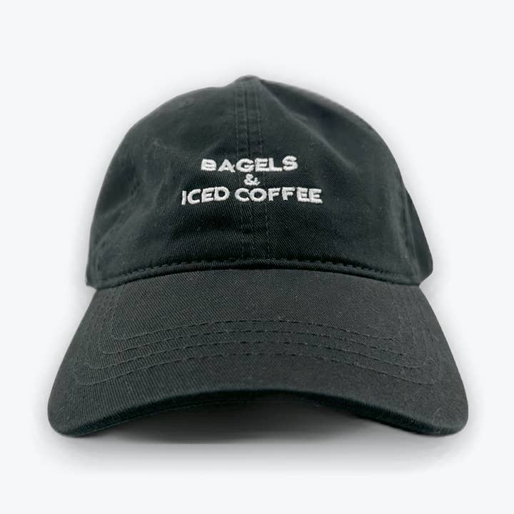 Bagels et café glacé - Dad Cap - Noir pour la vente par Flavour Gallery