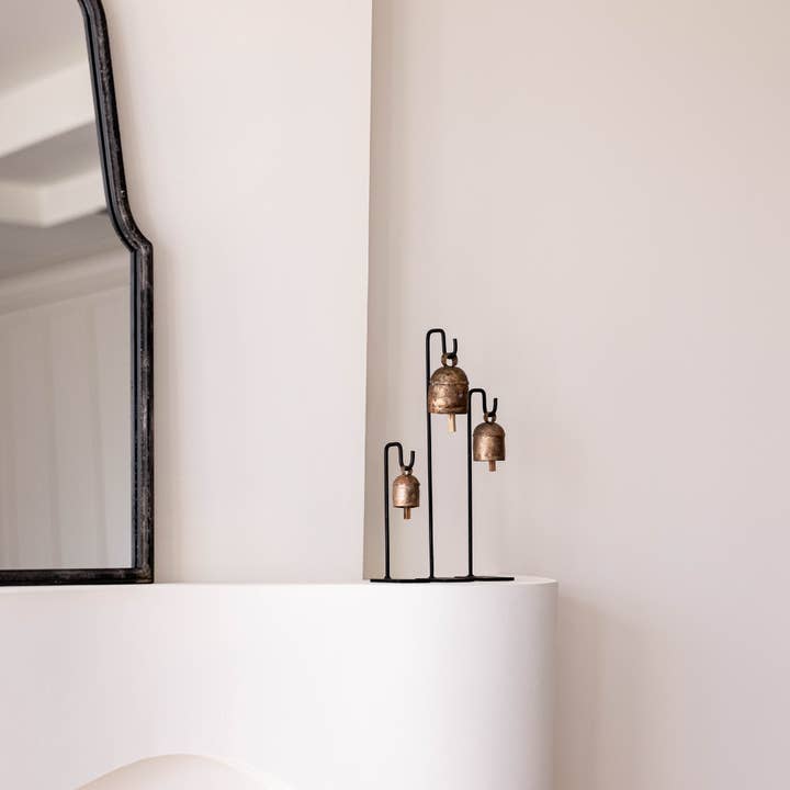 Luxe B Co - Wholesale Decorative Tabletop Object - Vintage Inspired Iron Bell Stands Shelf Styling 11