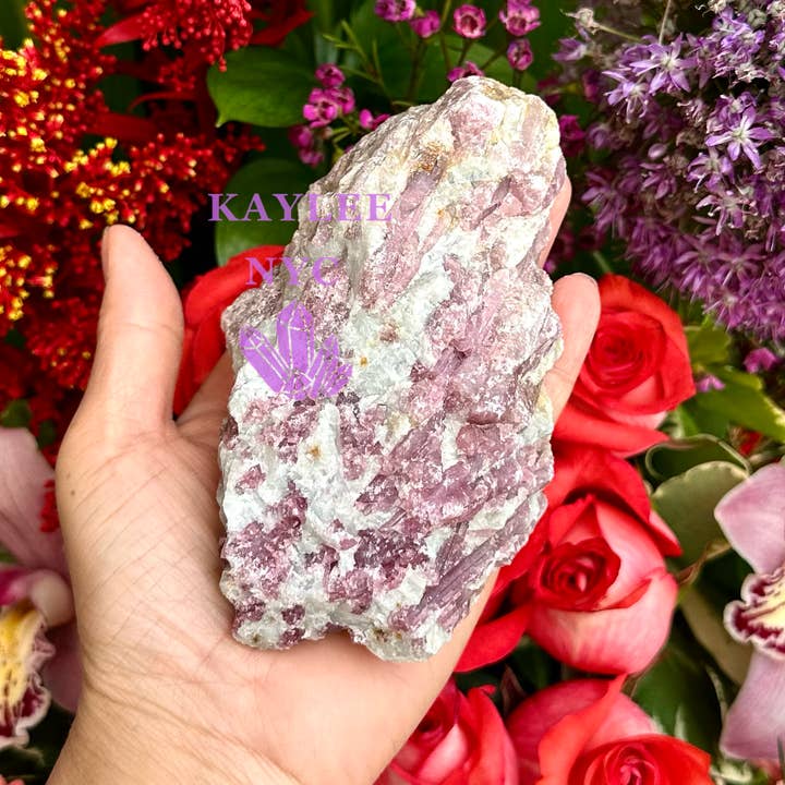 KayleeNYC – Pedra/cristal espiritual por atacado – Lote de 2,3 kg de Cristal Bruto Natural de Turmalina Rosa para Energia de Cura3