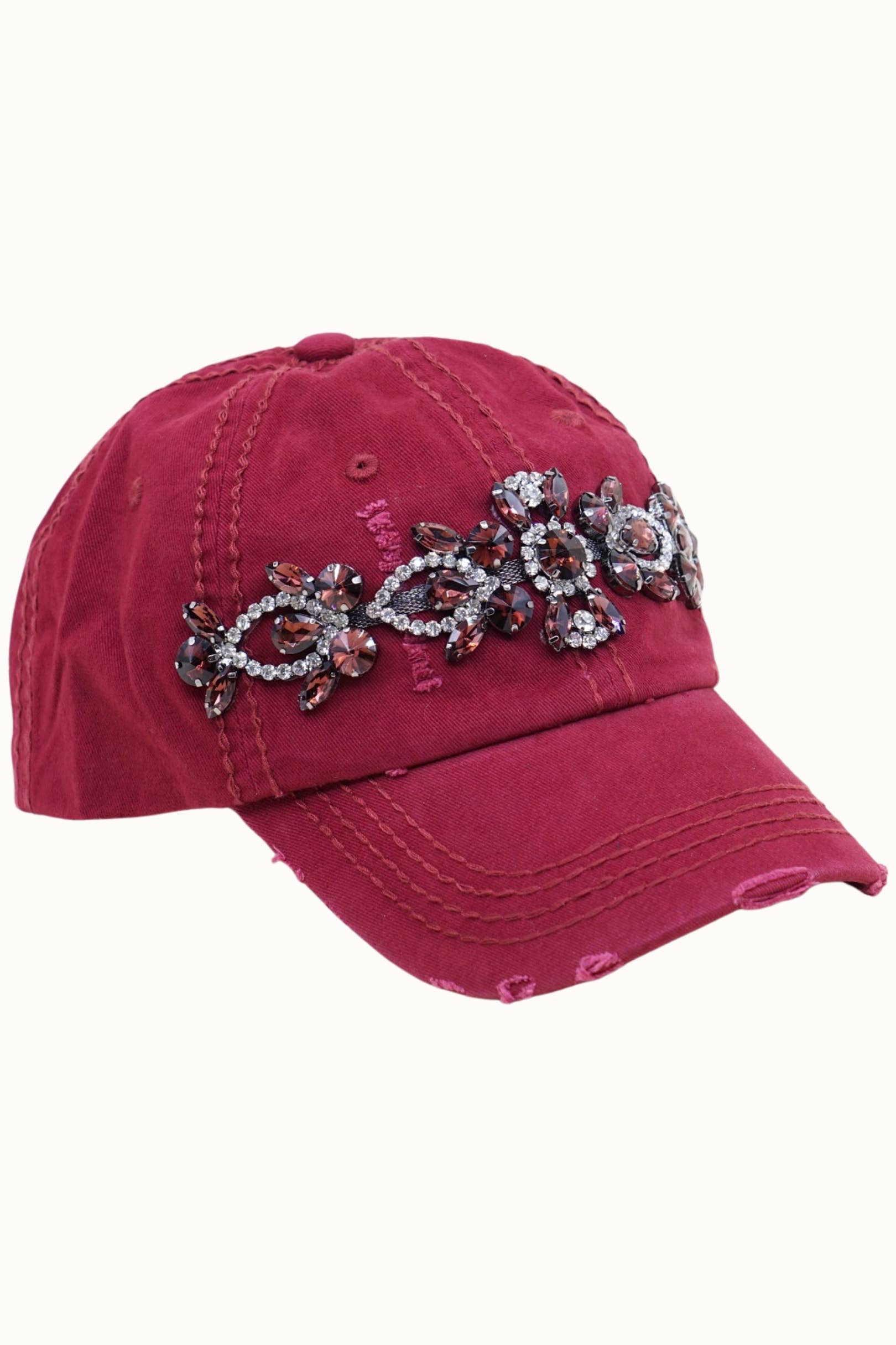 Olive & Pique - Venta al por mayor Gorra de béisbol - Mujer - Gorra desgastada Bejeweled Bling Glitz, ajustable0