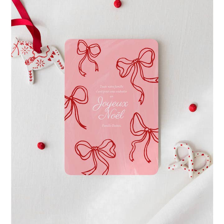 Greeting Card with Rounded Corners - Red ribbon for wholesale by Cotton Bird