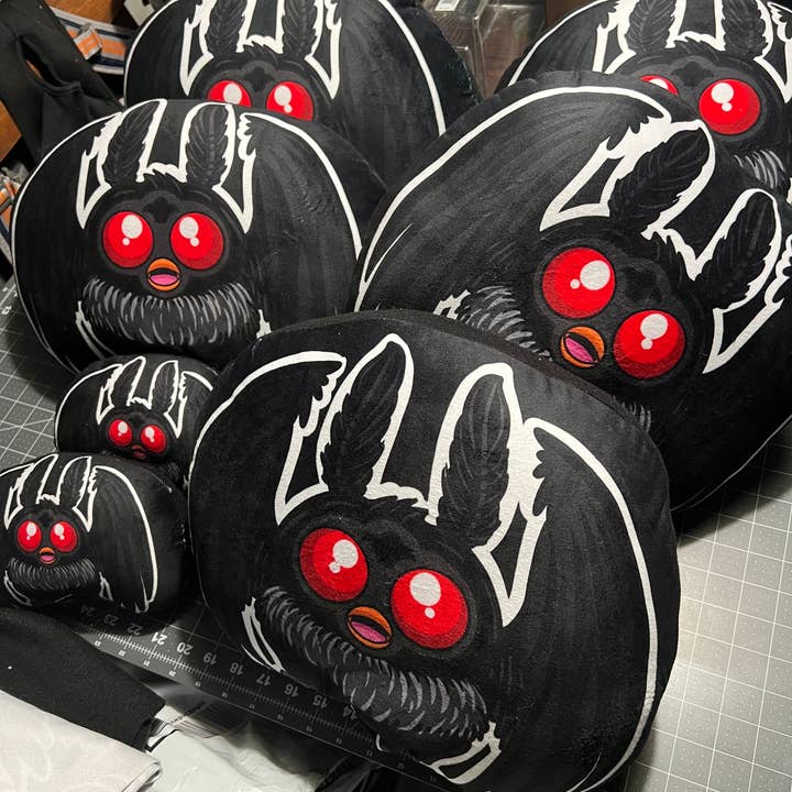 Mothman Furby Cryptid Minky plush (2 sizes) for wholesale by The Cuddle Cult