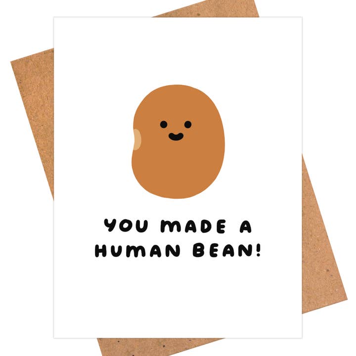 Cute New Baby Card For New Parents - Human Bean for wholesale by iej studio