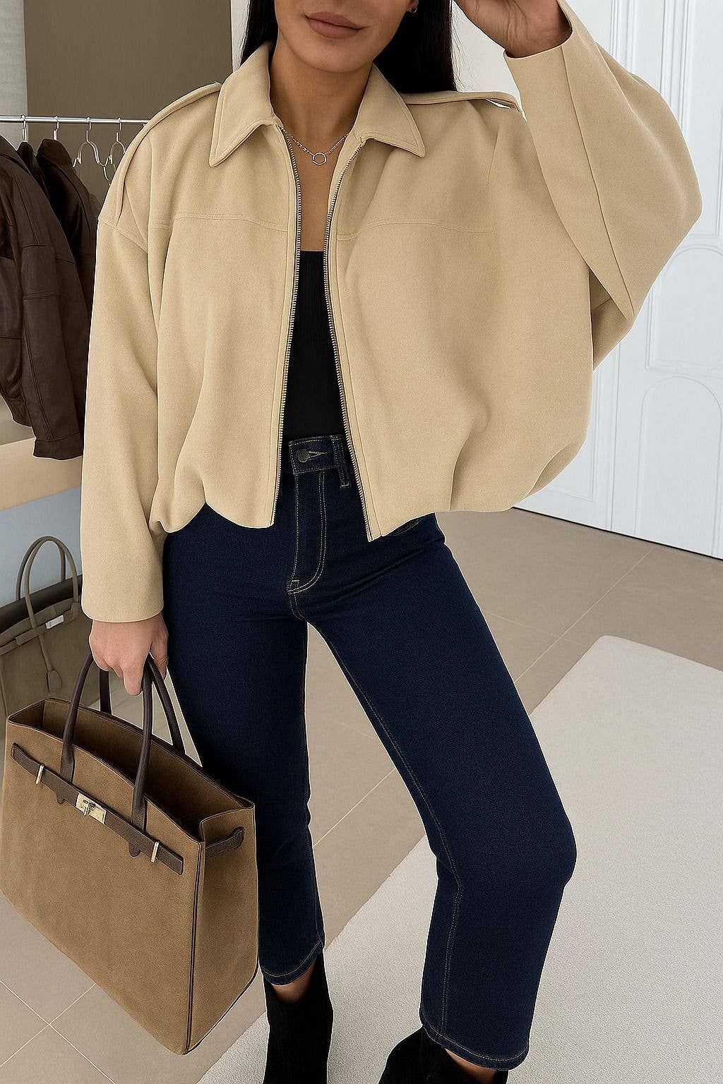 ESTEE BROWN - Wholesale Blazer – Women's - Oversized suede jacket - 10338-15