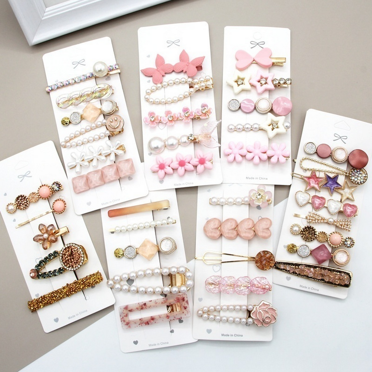 ACCITY - Wholesale Hair Clip - Women's - Rhinestone Pearl Hair Clip Set-Elegant Side Pin _CWASC0349649