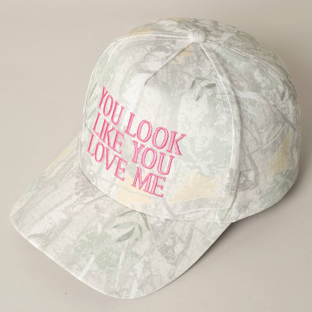 Fashion City – wholesale Baseballkeps - Unisex – You Look Like You Love Me broderad camomössa12