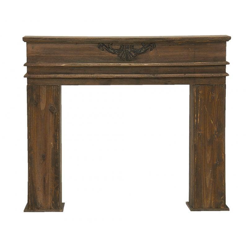 Aubry Gaspard - Vendita all'ingrosso Parascintille per caminetto - Caminetto in pino marrone invecchiato intagliato2