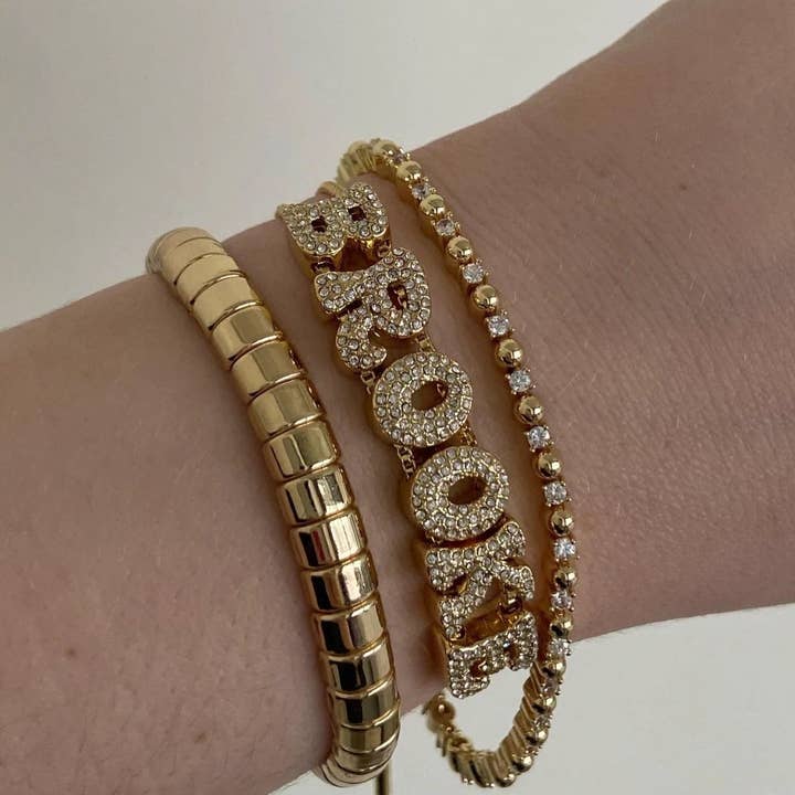 ZEN&CO Studio - Wholesale Charm/Dangle Bracelet - INDIE Personalized Nameplate charm bracelet, Sterling Silver, 18K Gold Plated, Freshwater Pearl, Nature Stone6