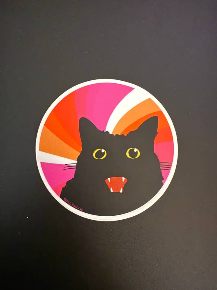 Pride LESBIAN RAWR In Awe 3" Circular Sticker for wholesale by Mobius Theory