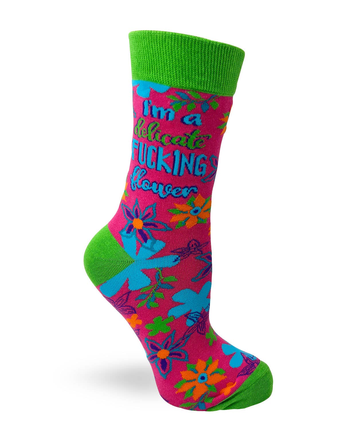 Fabdaz – wholesale Socks – Women's – I'm a Delicate F..king Flower Ladies' Crew Socks1