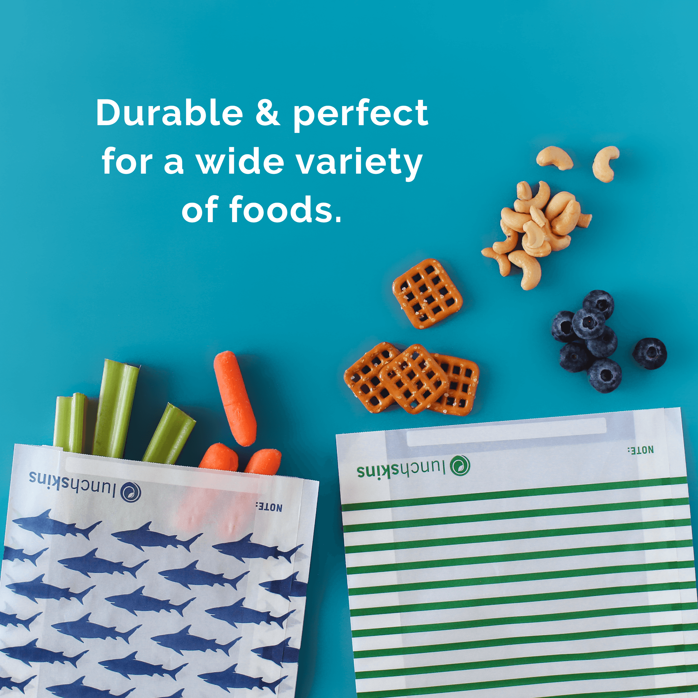 Lunchskins - Wholesale Food Storage Wrap/Bag - Recyclable XL Sandwich Bags 50ct – Stripe Print6