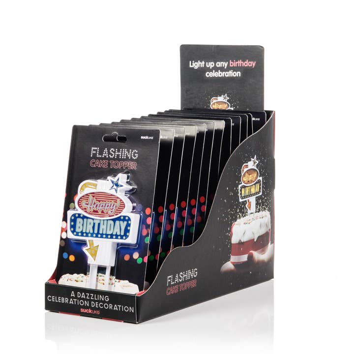 SUCK UK Ltd - USA - Wholesale Cake/Cupcake Topper - Flashing Birthday Cake Topper2