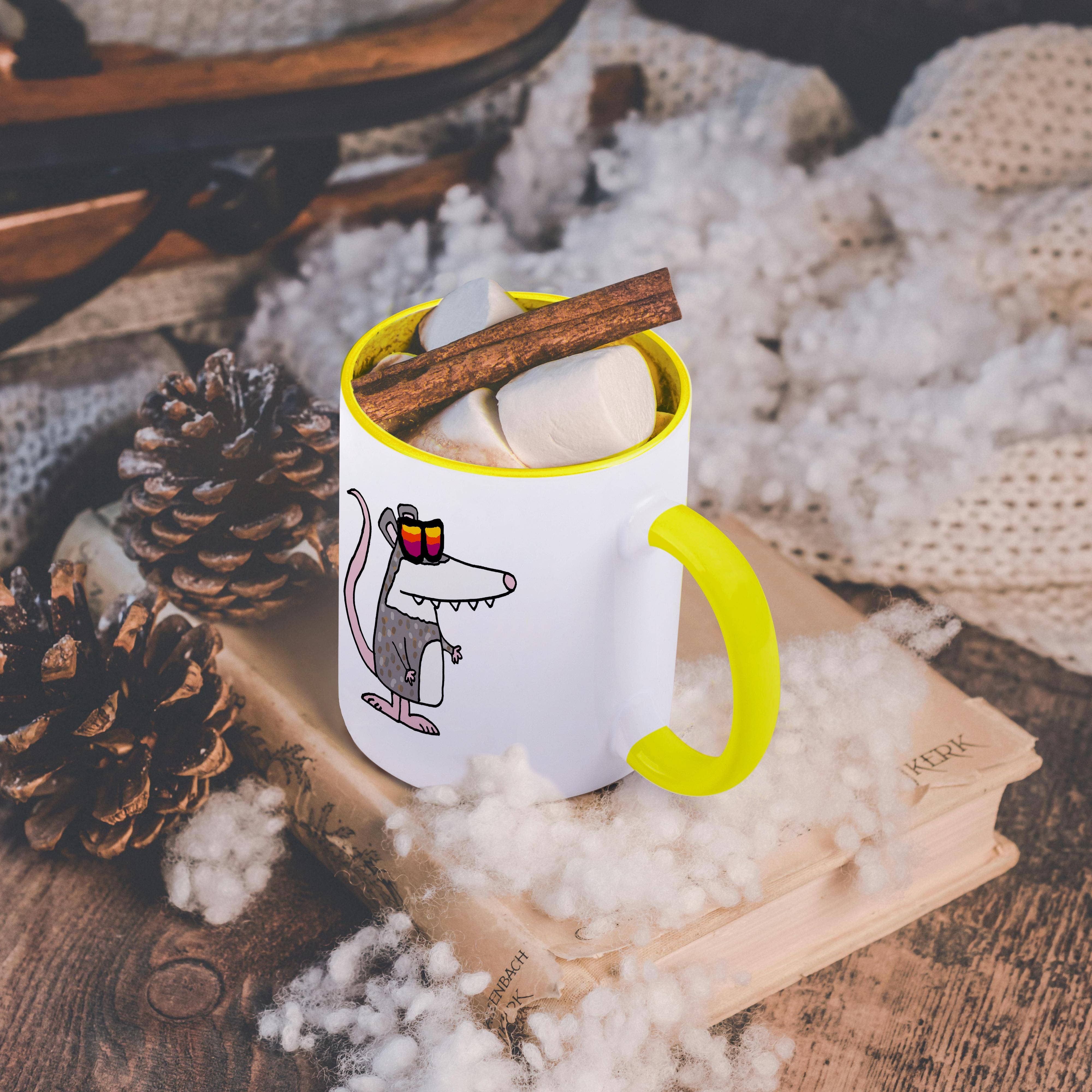 3dRose - Vente Tasse à café - 3dRose, Drôle et mignon opossum funky portant des lunettes de soleil dessin animé, Tasse5