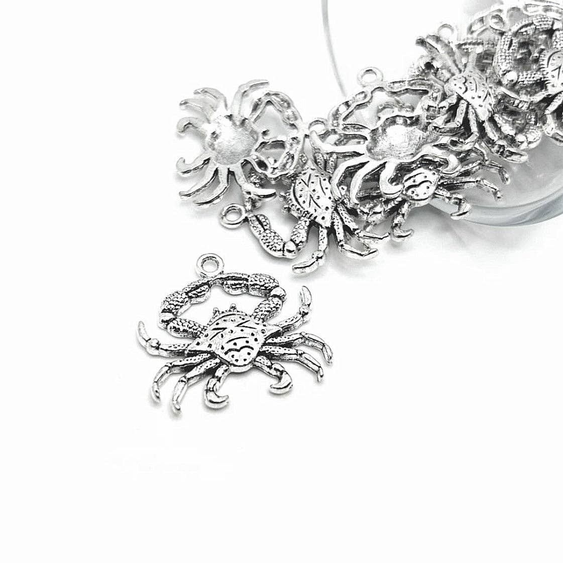 Guerrilla Charm - Wholesale Individual Charm/Pendant - Silver Maryland Crab Charms, 23x22mm0