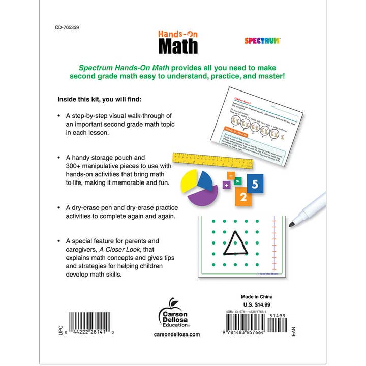 Carson Dellosa Education - Wholesale Education - Spectrum Hands-On Math , Grade 21