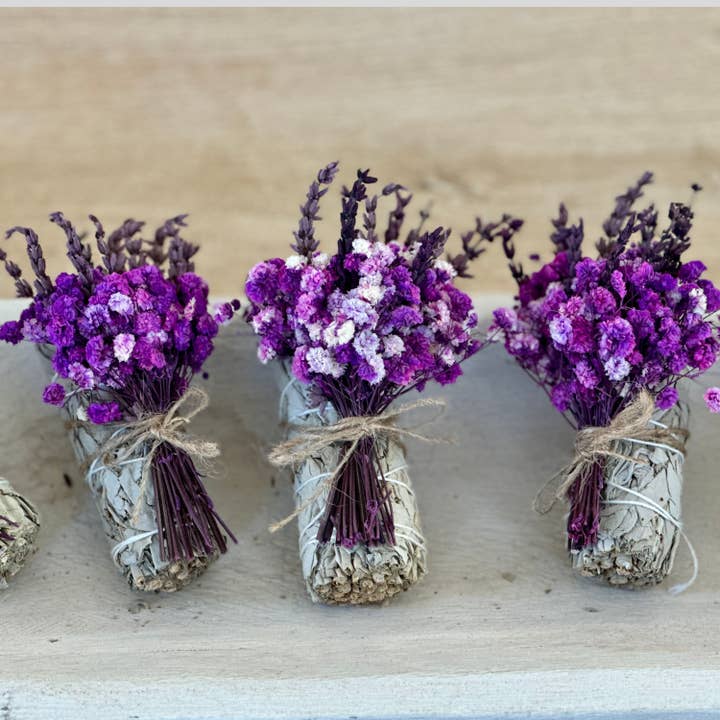 Picki Nicki - Wholesale Sage Bundle - White Sage with Dried Lavender & Purple Flowers