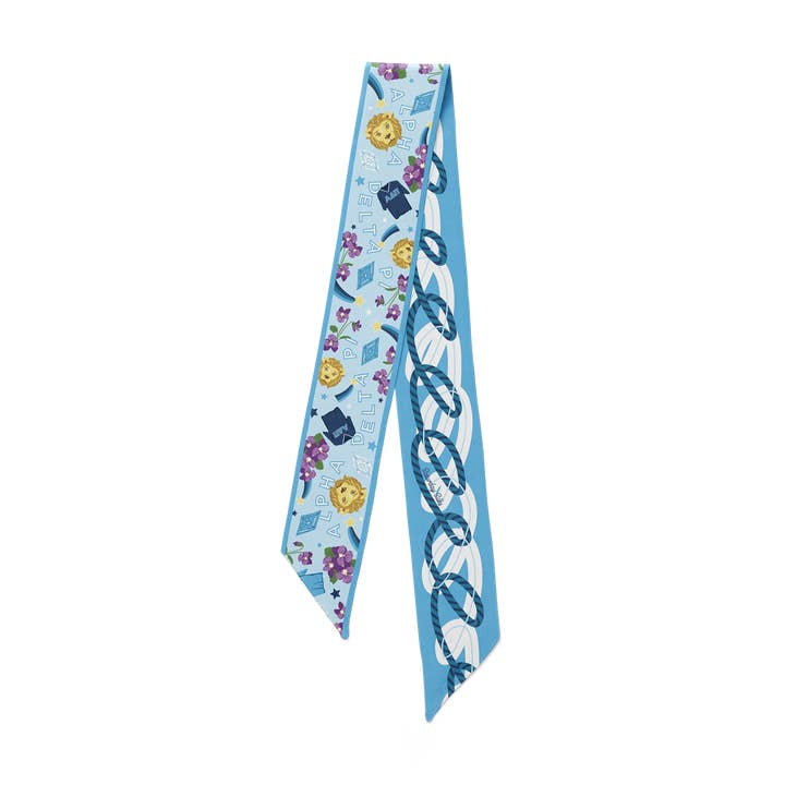Alpha Delta Pi Skinny Scarf for wholesale by Saturday Silks