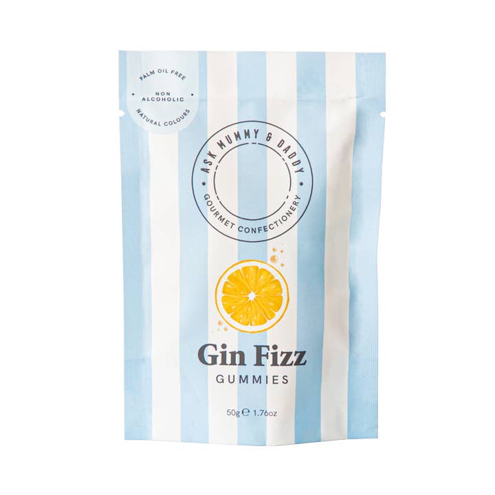 Ask Mummy & Daddy – wholesale Gummy – Gin Fizz Gummies 50g Pouch