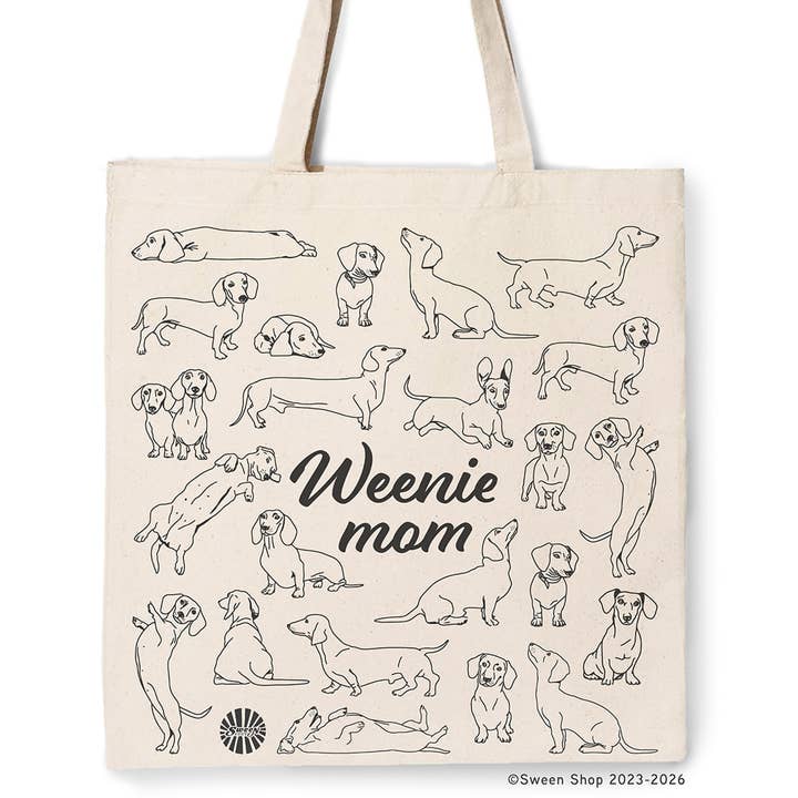 Weenie Mom Dachshund Tote Bag for Pet Dog Mom Doxie Gift for wholesale by Sween Shop