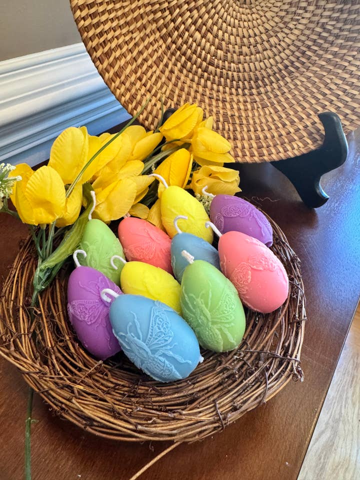 Easter Egg Votive for wholesale by Brown's Creek Honey Farm