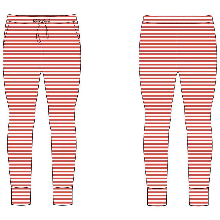 Red Stripes Mom Jogger for wholesale by Jensens Jammies