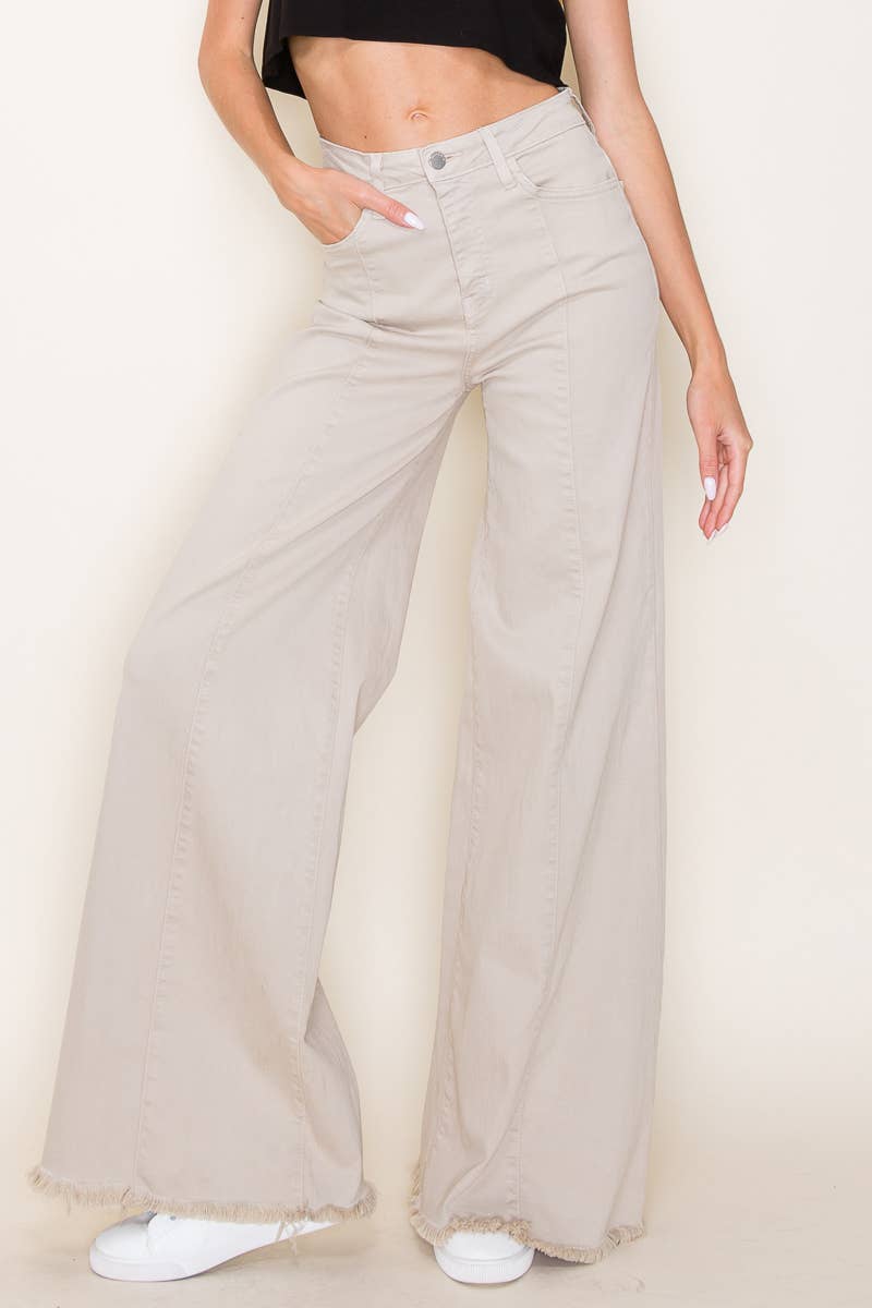 O2 Denim – Großhandel Jeans – Damen – PW505 Denim-Jeans mit weitem Beinschnitt und Vordernaht - ARMY8