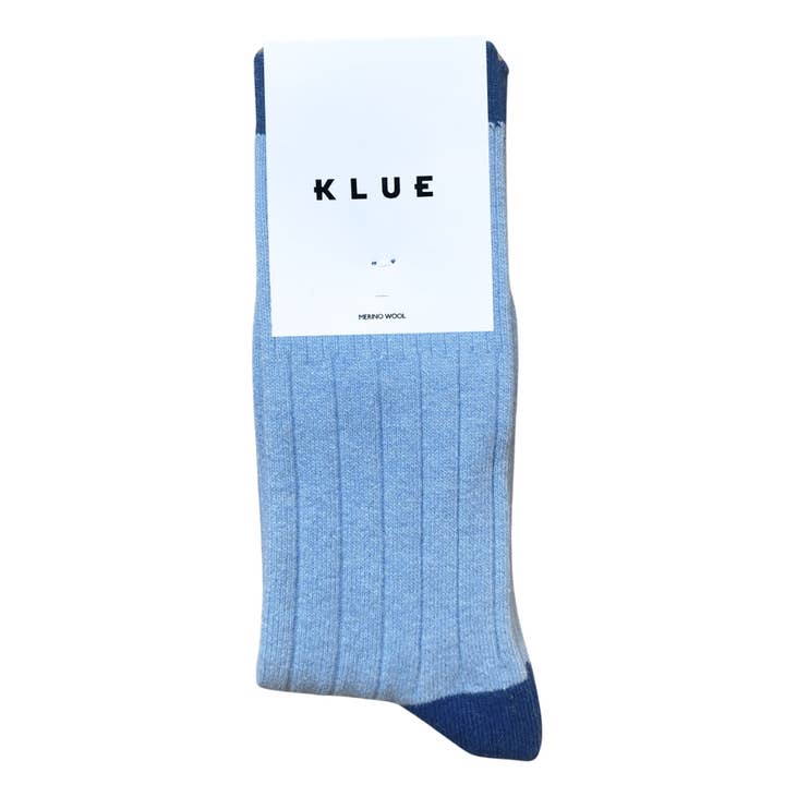 KLUE merino wool banded socks | Grey and blue for wholesale by KLUE