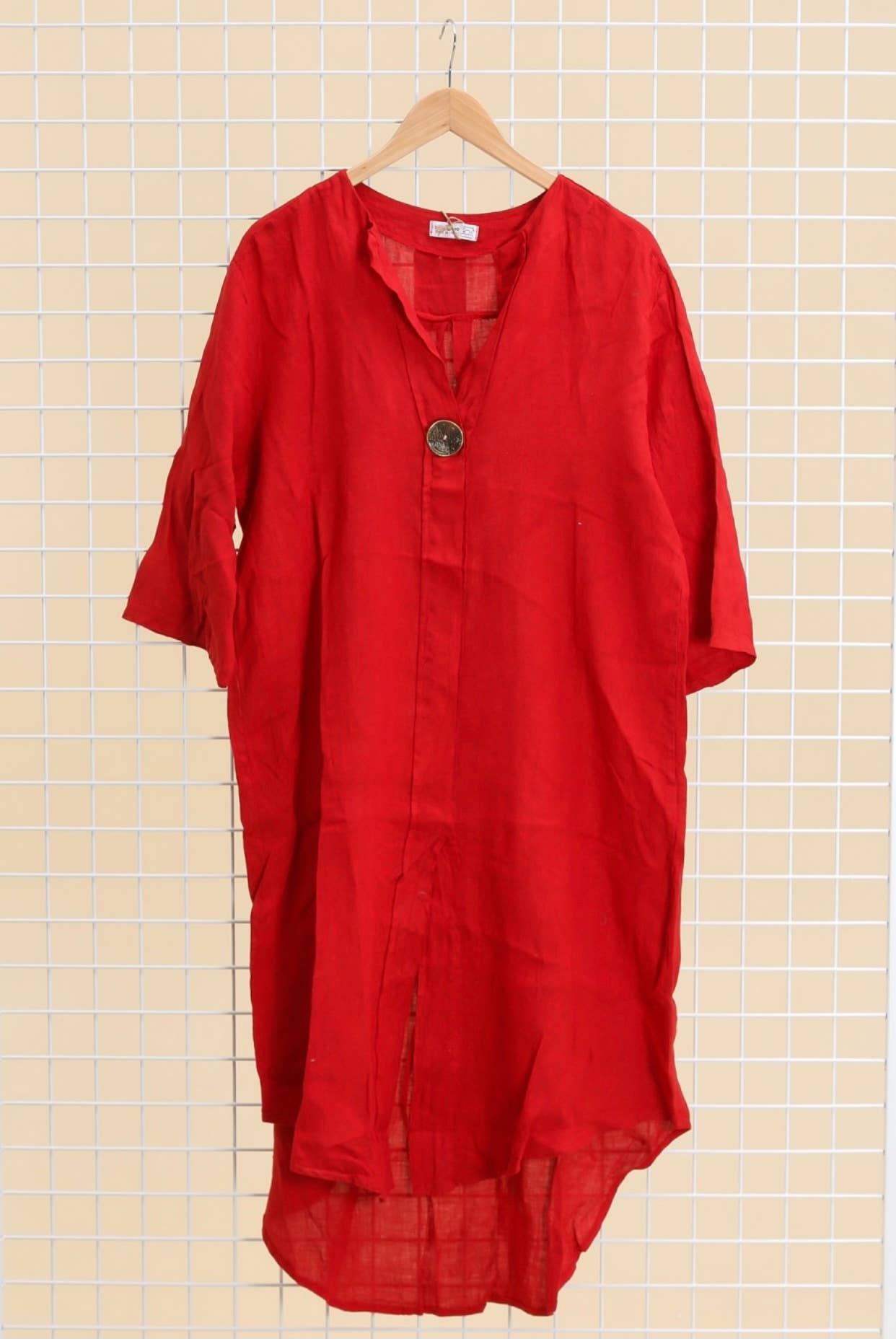 LÉA & LUC - Vente Robe – femme - Robes en 100% Lin avec un bouton REF. 554711