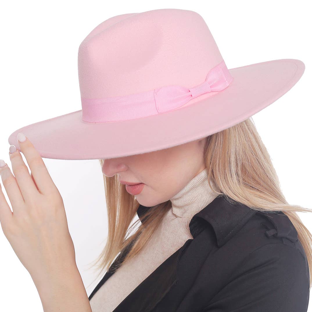 anbfashion - Wholesale Fedora - Women's - Felt Ribbon Basic Fedora Hat  30417