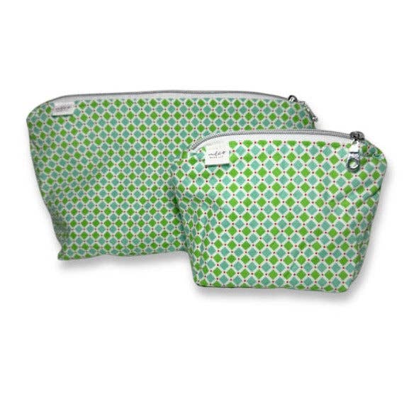 Travel Cosmetic Sustainable Zip 'n Go Bags — Spring Plaid for wholesale by Neco Bags LLC
