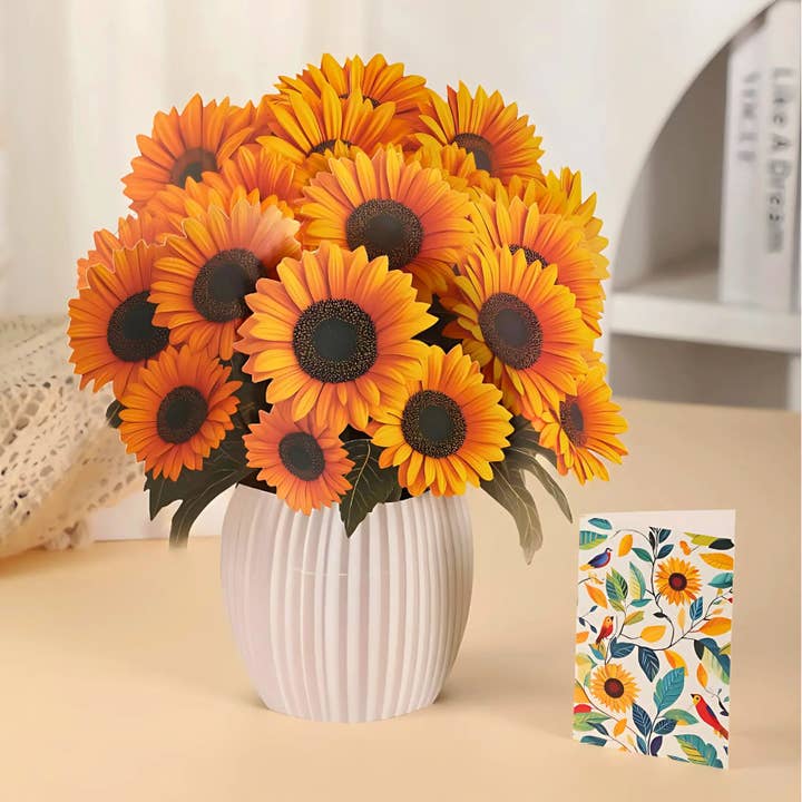PetalPal - Wholesale Everyday Greeting Card - Sunflower Smiles Pop-Up Bouquet