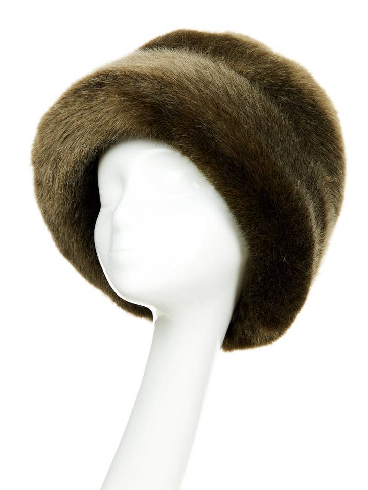 Cabello largo Fuzzy Cloche caqui para venta al por mayor de FAZ