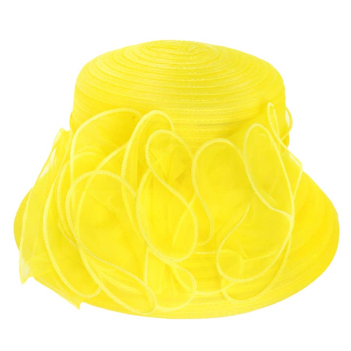 SP Sophia Collection - Wholesale Fascinator Hat - Women's - Floral Wide Down Brim Organza Hat