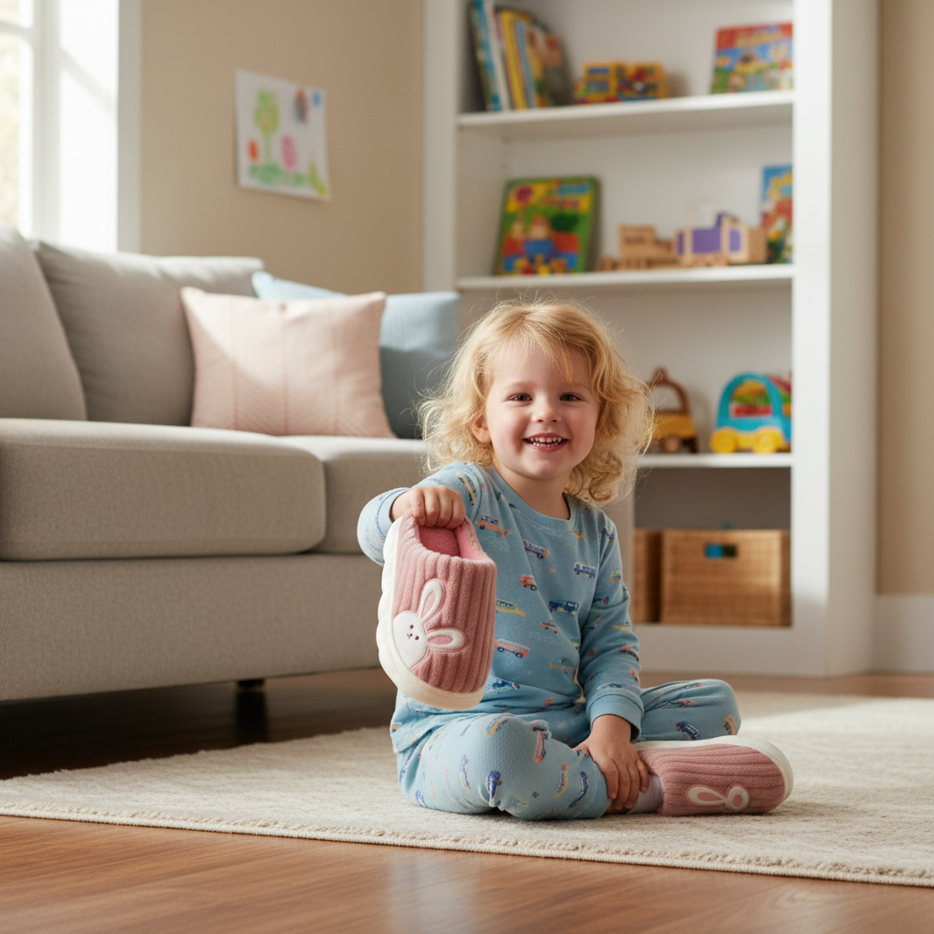 FLUFFERY - Wholesale Slippers - Kids - Adorable Bunny Plush Slippers for Kids (12-Pair Pack)1