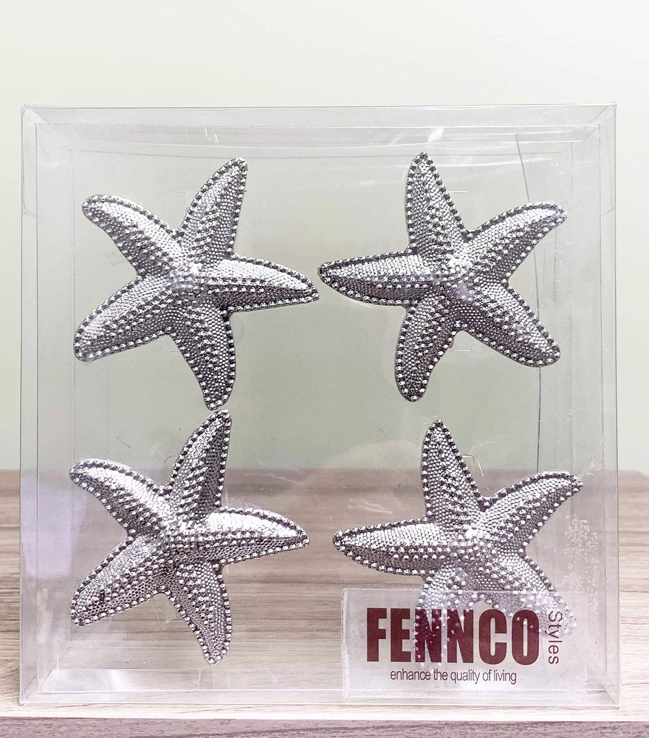 Fennco Styles - Wholesale Napkin Ring - Silver Coastal Starfish Metal Napkin Ring Holder 2