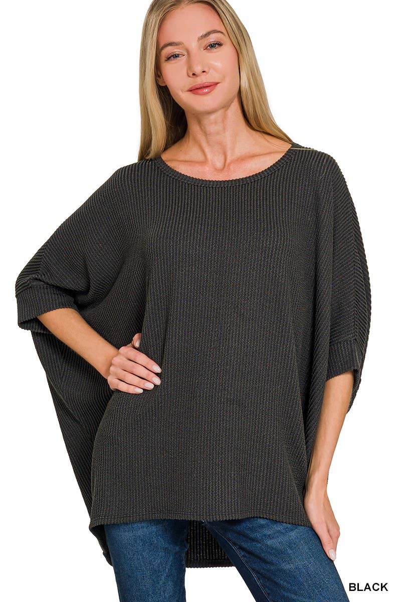 Vanilla Monkey - Wholesale Knit Top - Women's - Raised Rib Bat Sleeve Top2