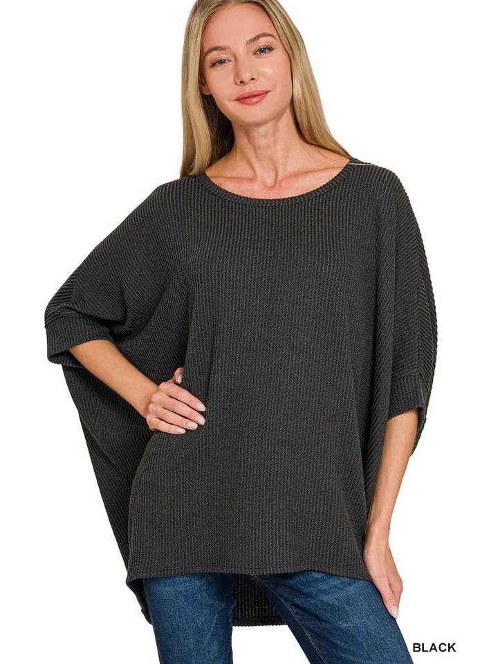 Vanilla Monkey - Wholesale Knit Top - Women's - Raised Rib Bat Sleeve Top2