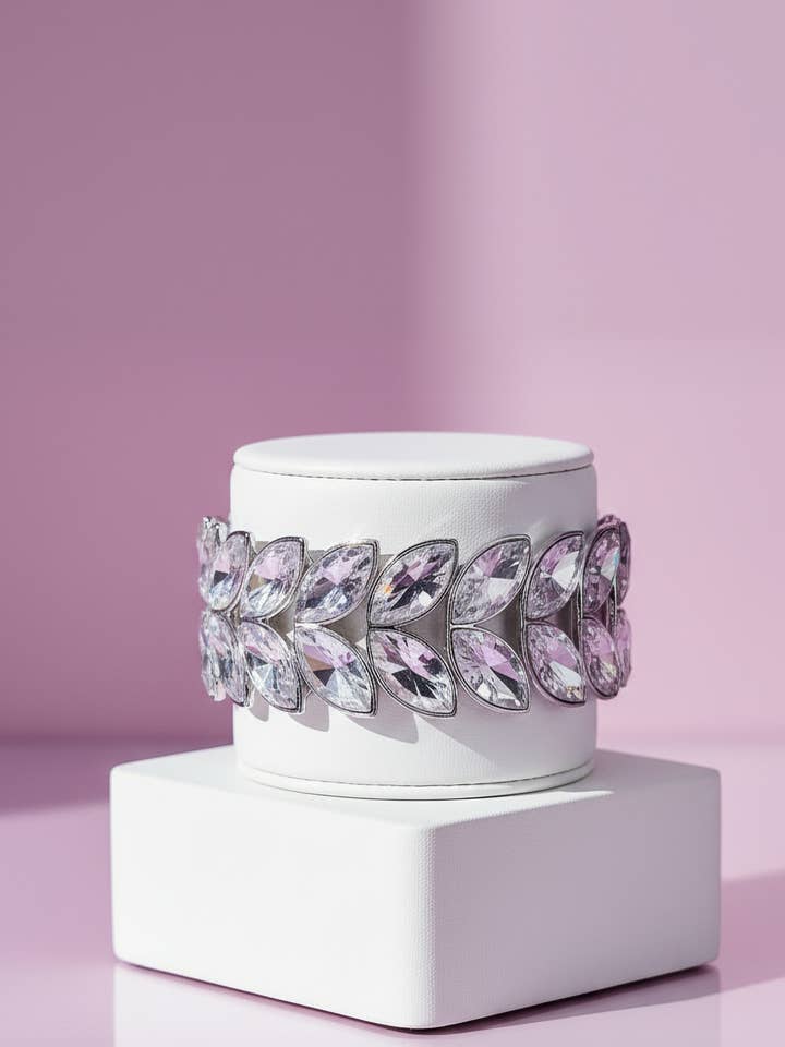 Bracelet Élastique Ovale Miroir en Cristal pour la vente par Arya Jewellery Wholesale