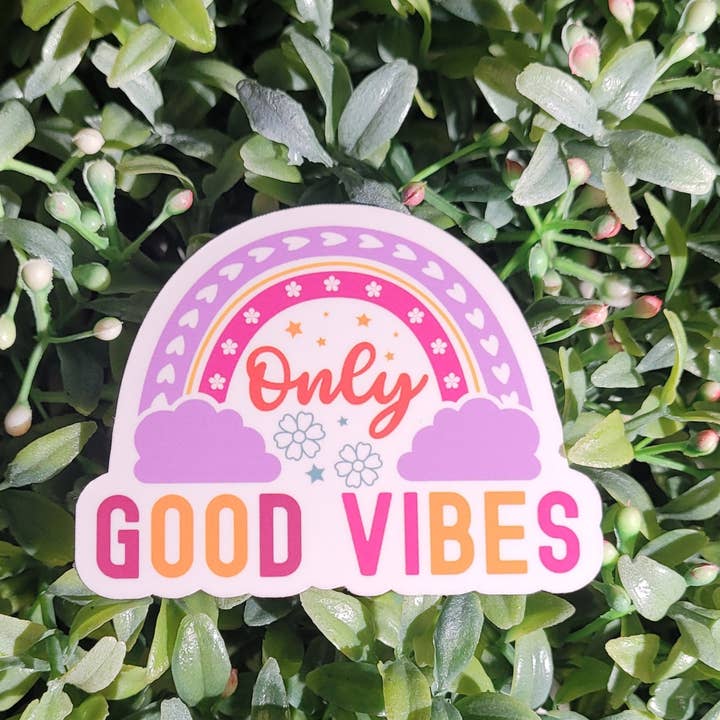 Autocollant Only Good Vibes pour la vente par Self Care Tribe