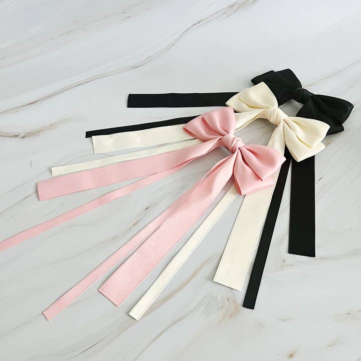 Ellison+Young - Wholesale Hair Clip - Women's - Double Bow Long Hair Clip Set of 3